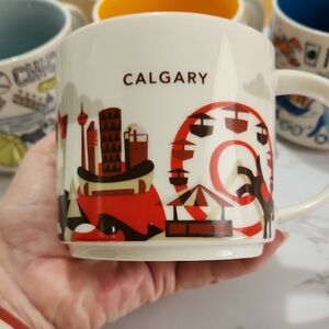 Starbucks Calgary Mug with Red and White Design